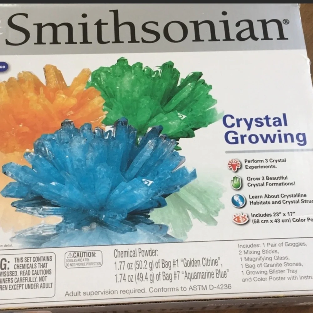 NWT Smithsonian Crystal Growing Kit Earth Science Experiment Ch…